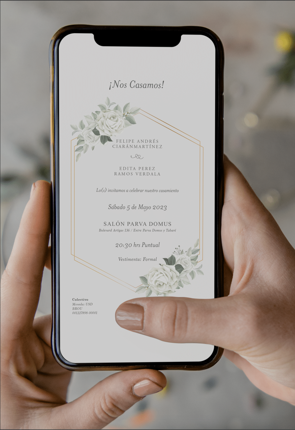 invitacion para casamiento verde style