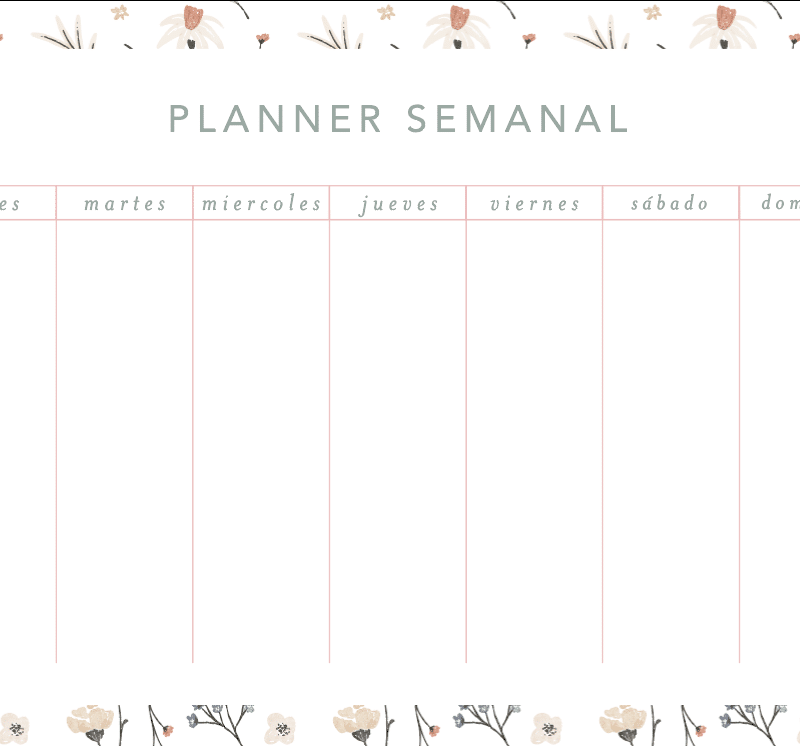 IMAN Planner Semanal Florcitas 1