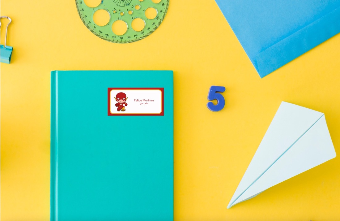 etiquetas escolares lavables - flash