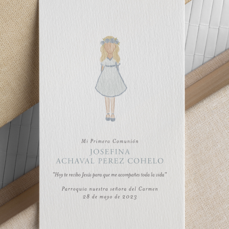 Estampita niña vestido